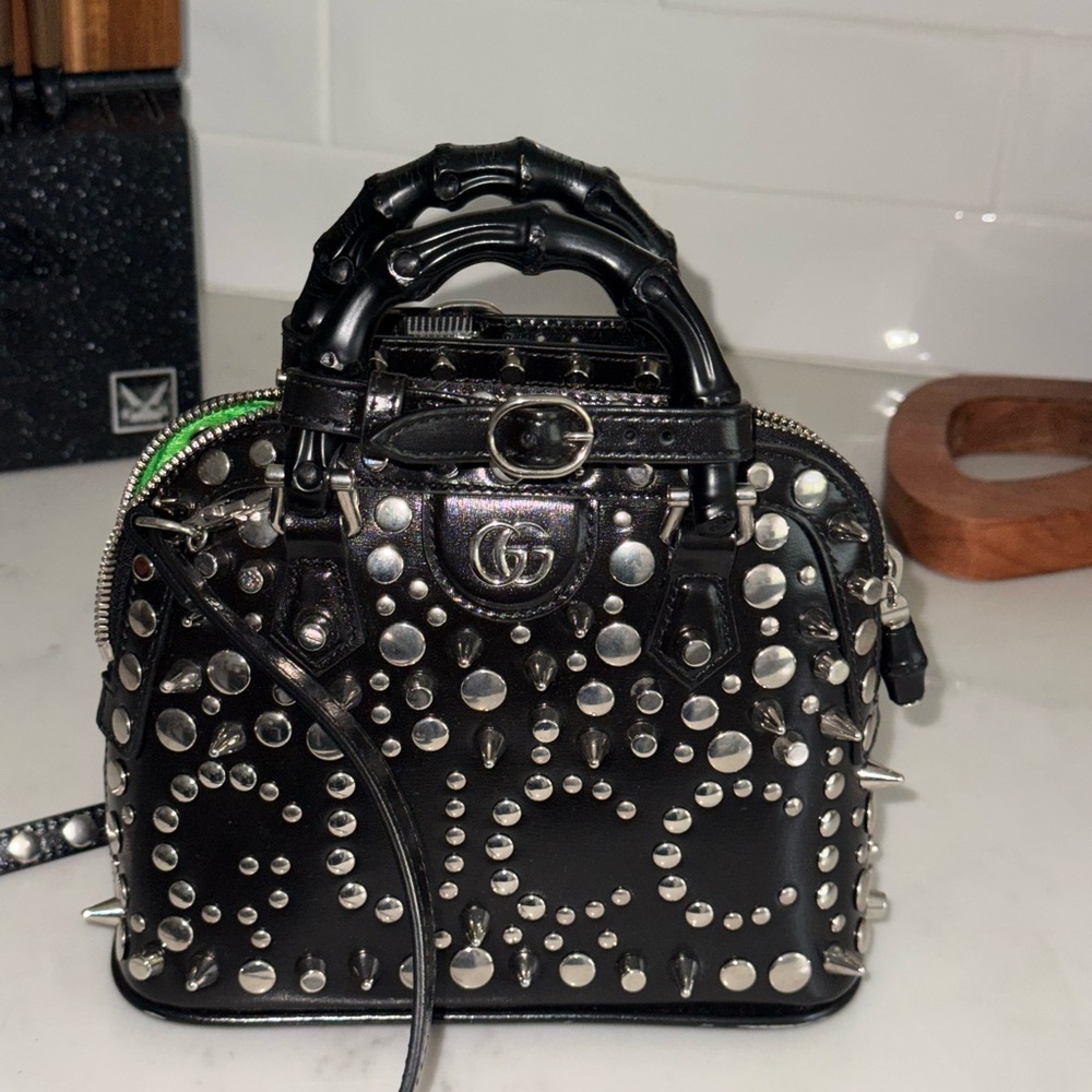 Gucci Black Mini Bag with Silver Studs